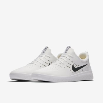 Nike SB Nyjah Free - Férfi Deszkás Cipő - Fehér/Citrom Világoskék/Sötét Szürke